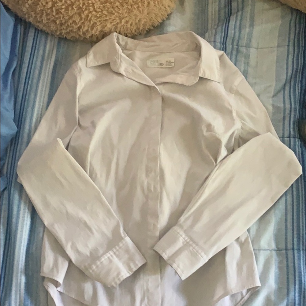 White button down T-Shirt